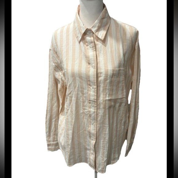 Live 4 Truth Cotton Blend Striped Orange & White Blouse New With Tags - Picture 1 of 8